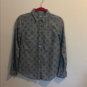 LOFT softened blue pattern button down